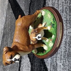 VINTAGE THE DANBURY MINT CHIP OFF THE OLD BLOCK BOXERS DOG FIGURINE